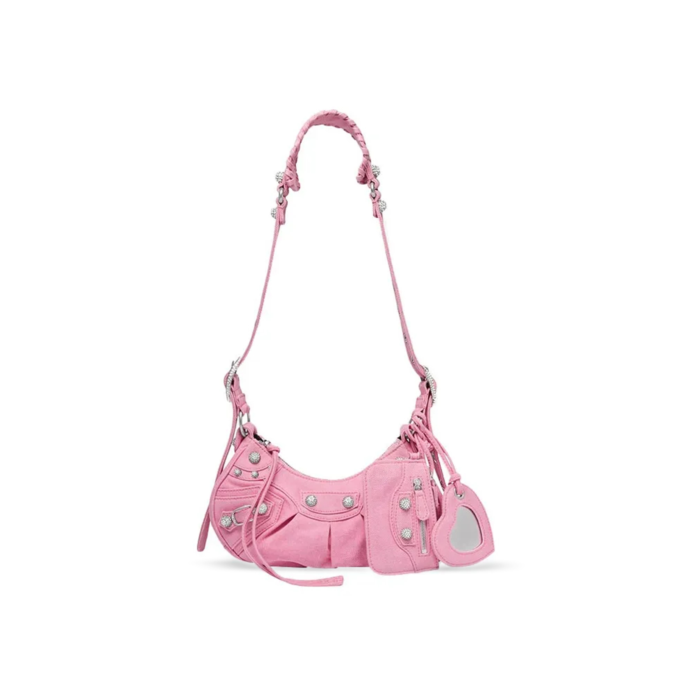 BALENCIAGA WOMEN'S LE CAGOLE SHOULDER BAG XS IN DENIM POWDER 671309210B35809 (25.9*16*9.9cm)